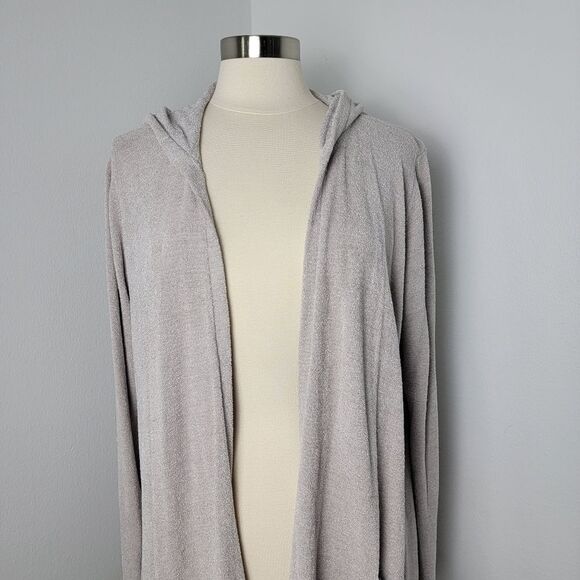 Barefoot Dreams CozyChic Ultra Lite Open-Front Hooded Knit Cardigan Size XL - Picture 3 of 15